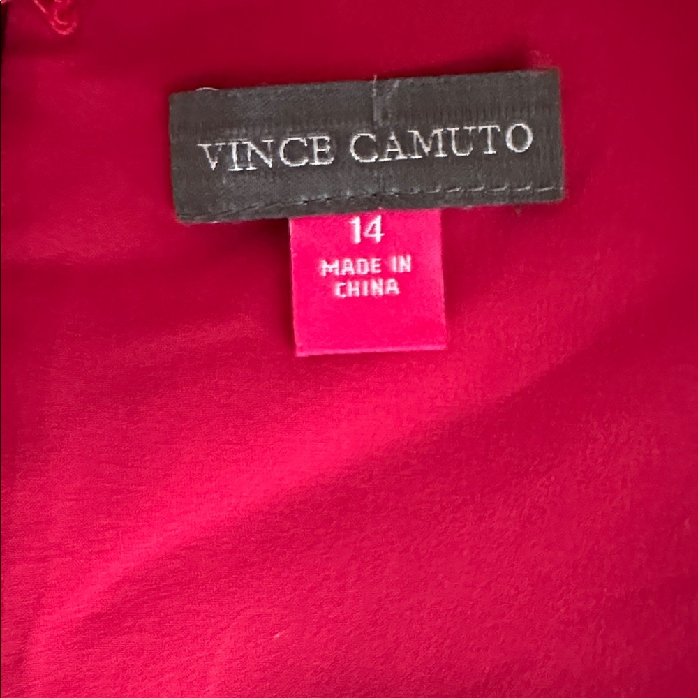 NWT Vince Camuto Vibrant Red V-Neck Jumpsuit Size 14 - Picture 14 of 16